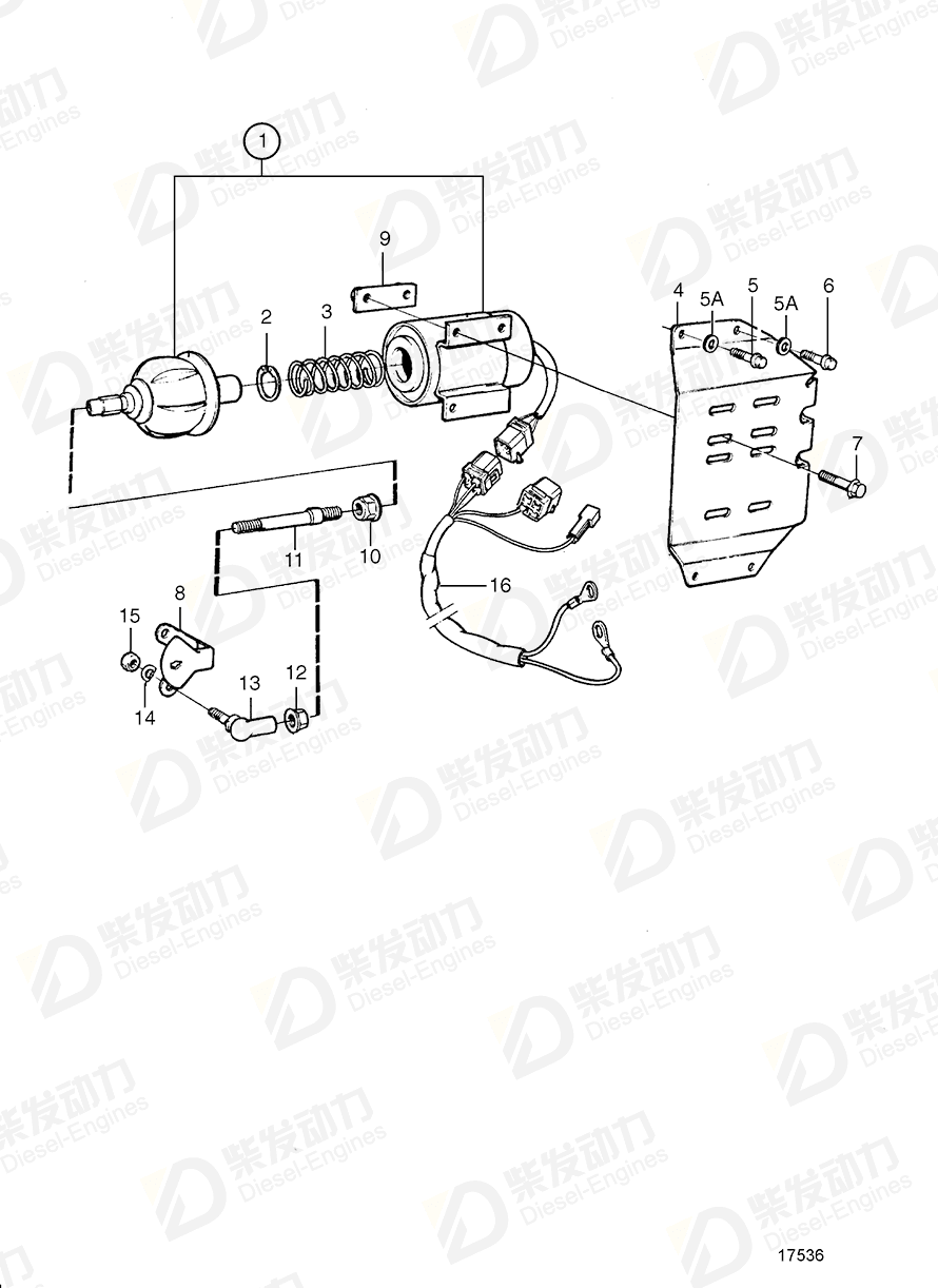 volvo penta Bracket 3828786 Drawing